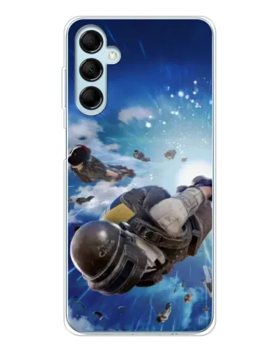 Чехол для Samsung Galaxy M16 с картинкой «Десант PUBG — прыжок»