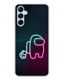 Чехол для Samsung Galaxy M16 с картинкой «Among Us неон-арт»