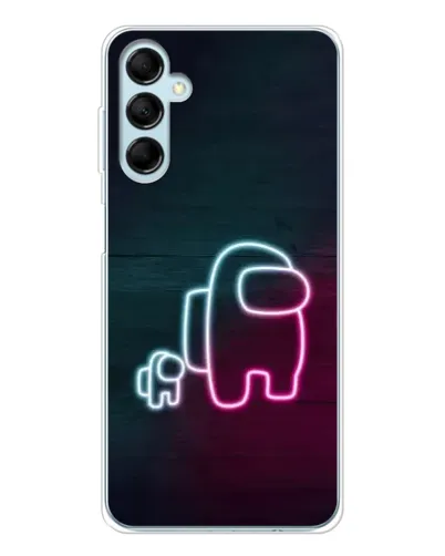 Чехол для Samsung Galaxy M16 с картинкой «Among Us неон-арт»