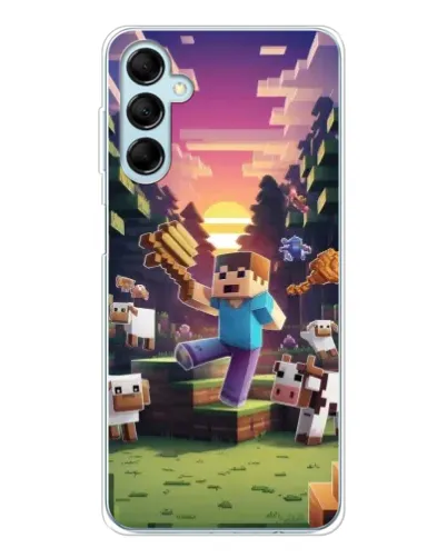 Чехол для Samsung Galaxy M16 с картинкой «Стив на ферме» Чехол для Samsung Galaxy M16 с картинкой «Стив на ферме»