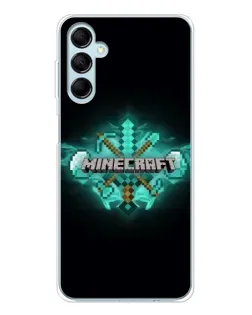 Чехол для Samsung Galaxy M16 с картинкой «Minecraft Diamond лого»