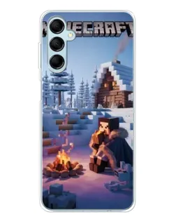 Чехол для Samsung Galaxy M16 с картинкой «Зимний Minecraft»