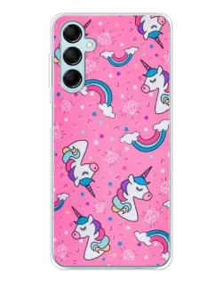 Чехол для Samsung Galaxy M16 с картинкой «Unicorn паттерн розовый»