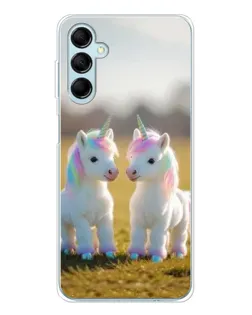 Чехол для Samsung Galaxy M16 с картинкой «Пара единорогов»