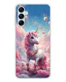 Чехол для Samsung Galaxy M16 с картинкой «Единорог среди облаков»