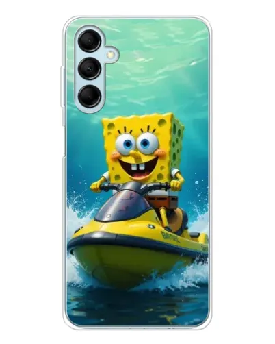 Чехол для Samsung Galaxy M16 с картинкой «Спанч Боб на гидроцикле»