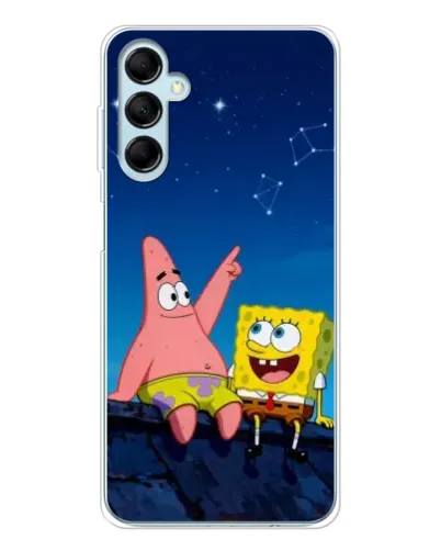 Чехол для Samsung Galaxy M16 с картинкой «Губка Боб и Патрик ночью»