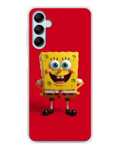 Чехол для Samsung Galaxy M16 с картинкой «Спанч Боб на красном»