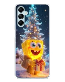 Чехол для Samsung Galaxy M16 с картинкой «Рождественский Спанч Боб»
