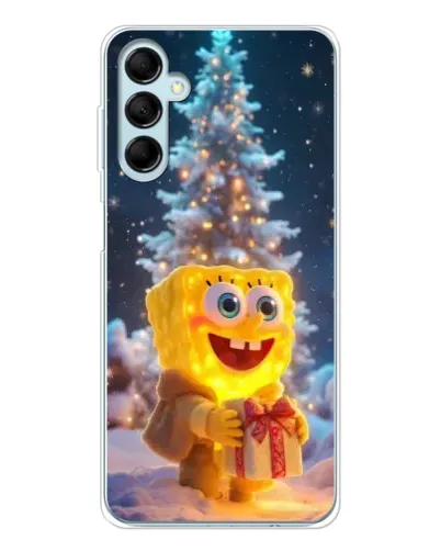 Чехол для Samsung Galaxy M16 с картинкой «Рождественский Спанч Боб»