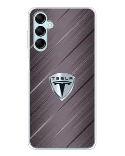 Чехол для Samsung Galaxy M16 с картинкой «Металлическая текстура Tesla»