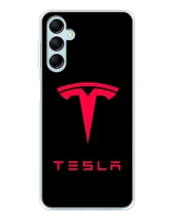 Чехол для Samsung Galaxy M16 с картинкой «Tesla Red Logo»