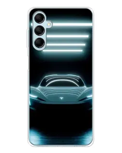 Чехол для Samsung Galaxy M16 с картинкой «Tesla в неоне»