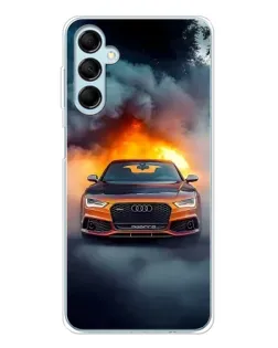 Чехол для Samsung Galaxy M16 с картинкой «Audi в огненном дыму»