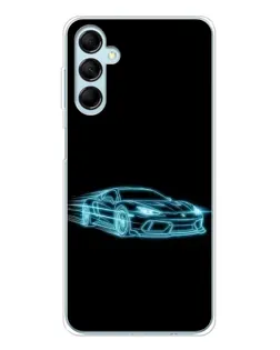 Чехол для Samsung Galaxy M16 с картинкой «Неоновый контур Lamborghini»