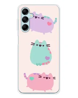 Чехол для Samsung Galaxy M16 с картинкой «Pusheen трио»