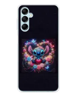 Чехол для Samsung Galaxy M16 с картинкой «Stitch в цветах»