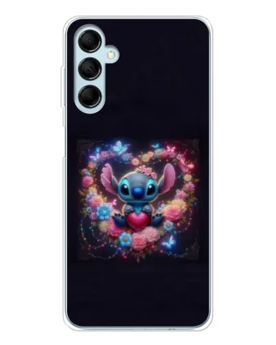 Чехол для Samsung Galaxy M16 с картинкой «Stitch в цветах» Чехол для Samsung Galaxy M16 с картинкой «Stitch в цветах»