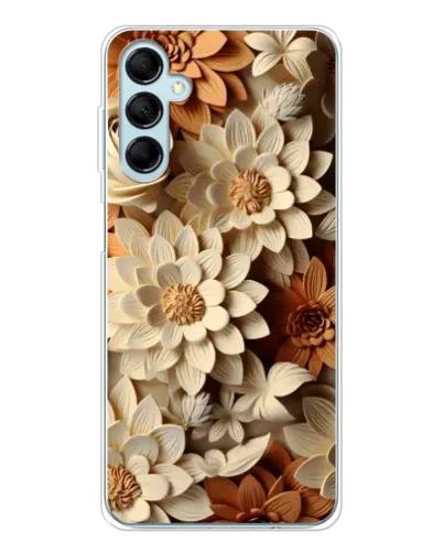 Чехол для Samsung Galaxy M16 с картинкой «Бежевый флористический декор»