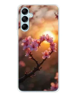 Чехол для Samsung Galaxy M16 с картинкой «Розовый цвет сердце на фоне заката» Чехол для Samsung Galaxy M16 с картинкой «Розовый цвет сердце на фоне заката»