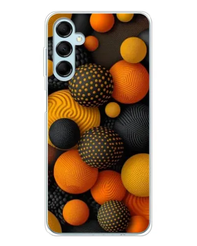 Чехол для Samsung Galaxy M16 с картинкой «Объемные оранжевые сферы»