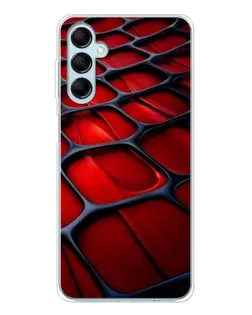 Чехол для Samsung Galaxy M16 с картинкой «Красная глянцевая сетка»