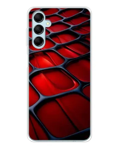 Чехол для Samsung Galaxy M16 с картинкой «Красная глянцевая сетка»