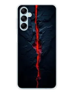 Чехол для Samsung Galaxy M16 с картинкой «Kрасная лавовая трещина»