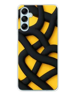 Чехол для Samsung Galaxy M16 с картинкой «Черное желтое переплетение»