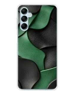 Чехол для Samsung Galaxy M16 с картинкой «Зеленые кожаные волны»