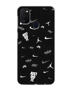 Чехол для Samsung Galaxy M21 с картинкой «Nike Black Pattern»