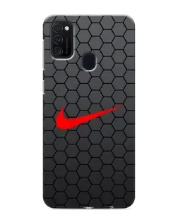 Чехол для Samsung Galaxy M21 с картинкой «Nike — карбоновая сетка»