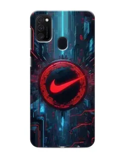 Чехол для Samsung Galaxy M21 с картинкой «Техногенный стиль Nike»