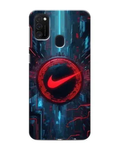 Чехол для Samsung Galaxy M21 с картинкой «Техногенный стиль Nike»