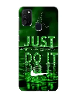 Чехол для Samsung Galaxy M21 с картинкой «Зеленый неоновый Nike»