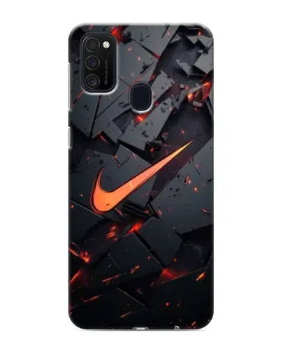 Чехол для Samsung Galaxy M21 с картинкой «Nike — эффект разломов»