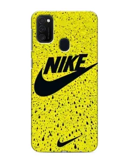 Чехол для Samsung Galaxy M21 с картинкой «Желтый текстурный Nike»