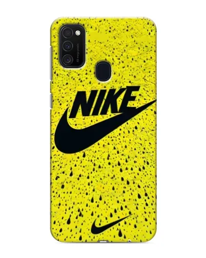 Чехол для Samsung Galaxy M21 с картинкой «Желтый текстурный Nike»