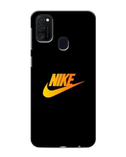 Чехол для Samsung Galaxy M21 с картинкой «Золотой логотип Nike»