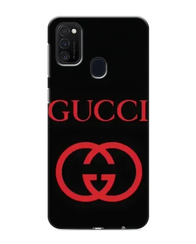 Чехол для Samsung Galaxy M21 с картинкой «Gucci — красный логотип»