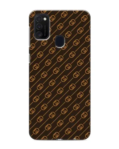 Чехол для Samsung Galaxy M21 с картинкой «Gucci — золотые диагонали»