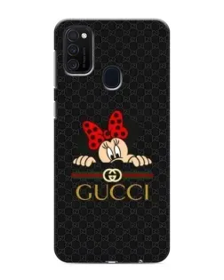Чехол для Samsung Galaxy M21 с картинкой «Минни Маус Gucci — черный»