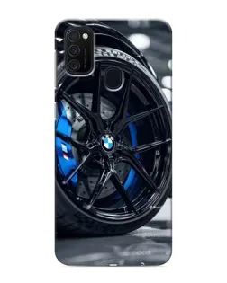Чехол для Samsung Galaxy M21 с картинкой «Колесо BMW вблизи»