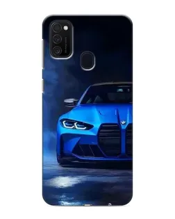 Чехол для Samsung Galaxy M21 с картинкой «Голубая BMW M4»