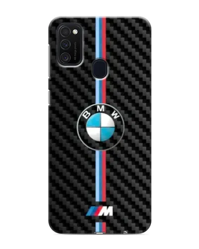 Чехол для Samsung Galaxy M21 с картинкой «Эмблема BMW и карбон»