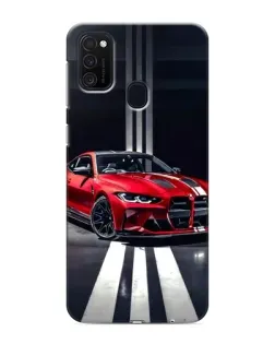 Чехол для Samsung Galaxy M21 с картинкой «Красная BMW на дороге»