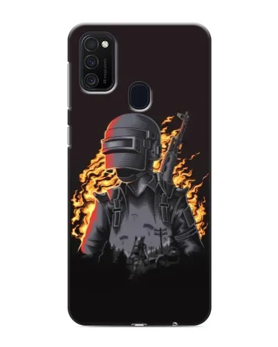 Чехол для Samsung Galaxy M21 с картинкой «PUBG — огненный силуэт»