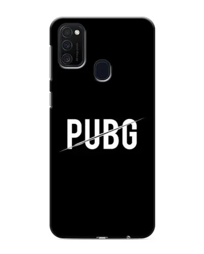 Чехол для Samsung Galaxy M21 с картинкой «PUBG — белый логотип»