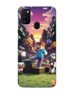 Чехол для Samsung Galaxy M21 с картинкой «Стив на ферме»