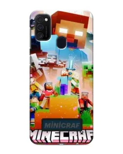 Чехол для Samsung Galaxy M21 с картинкой «Minecraft герои игры»